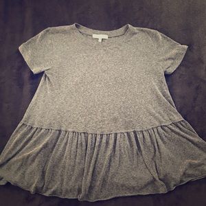 Urban Outfitters Light Gray Peplum Tee